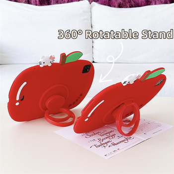 Silikónový ochranný kryt s Cartoon Apple KT Cat Stand pre iPad 10,2 palca
