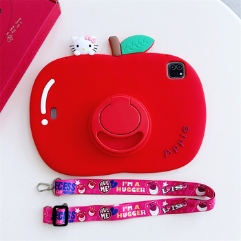 Θήκη σιλικόνης για iPad με cartoon KT Cat stand — ανάγλυφη επιφάνεια, προστασία από πτώσεις, συμβατή με iPad