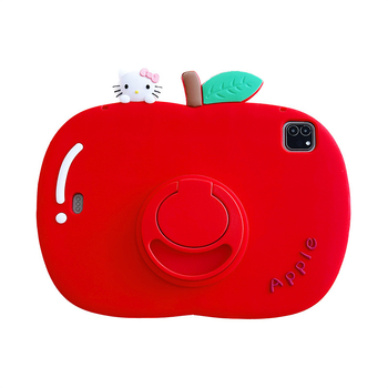 Θήκη σιλικόνης για iPad με cartoon KT Cat stand — ανάγλυφη επιφάνεια, προστασία από πτώσεις, συμβατή με iPad