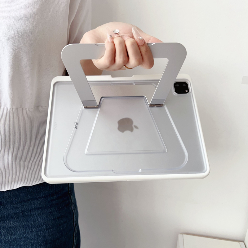 Carcasă de protecție Hardware Pivot Shell pentru iPad Mini 7 și Air 7 – material PC, design semiînchis, stil minimalist, suport/stand, finisaj prin presare la cald