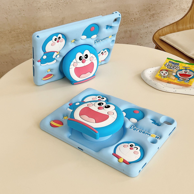 Doraemon silikonsko kućište za iPad – mekano kućište s crtnim motivom, otporno na padove, kompatibilno s iPad 10. generacije, iPad Air i iPad mini 6