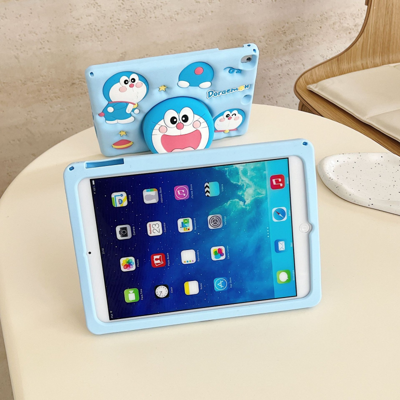 Doraemon silikonsko kućište za iPad – mekano kućište s crtnim motivom, otporno na padove, kompatibilno s iPad 10. generacije, iPad Air i iPad mini 6