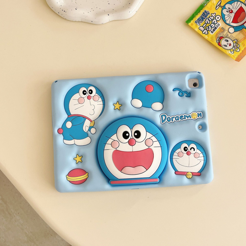 Doraemon silikonsko kućište za iPad – mekano kućište s crtnim motivom, otporno na padove, kompatibilno s iPad 10. generacije, iPad Air i iPad mini 6