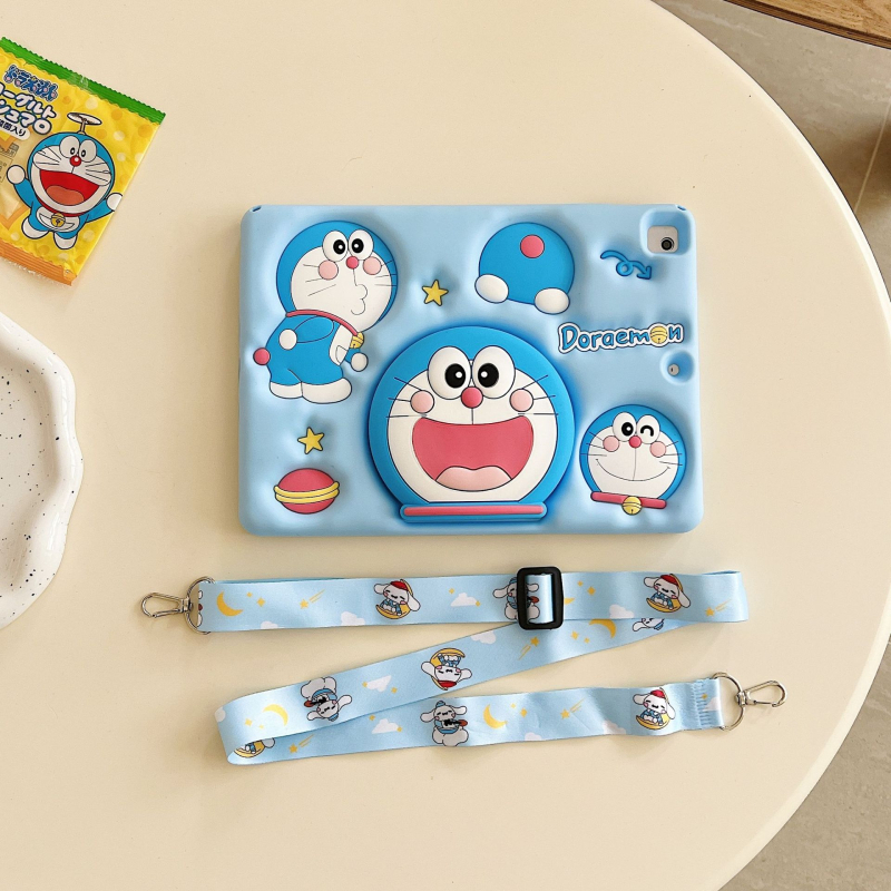 Doraemon silikonsko kućište za iPad – mekano kućište s crtnim motivom, otporno na padove, kompatibilno s iPad 10. generacije, iPad Air i iPad mini 6