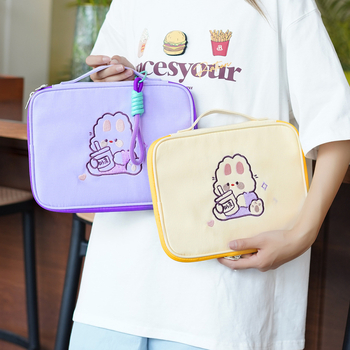 Husă de protecție pentru iPad și husă pentru tabletă cu imprimeu Milk Tea Rabbit, antișoc, material Oxford, căptușeală poliester