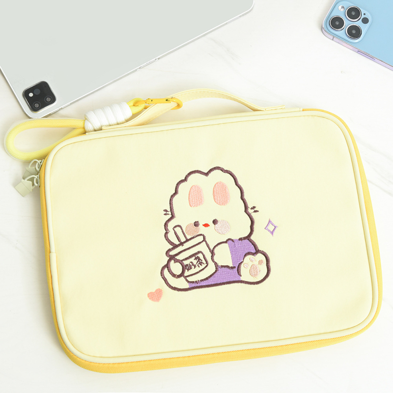 Husă de protecție pentru iPad și husă pentru tabletă cu imprimeu Milk Tea Rabbit, antișoc, material Oxford, căptușeală poliester