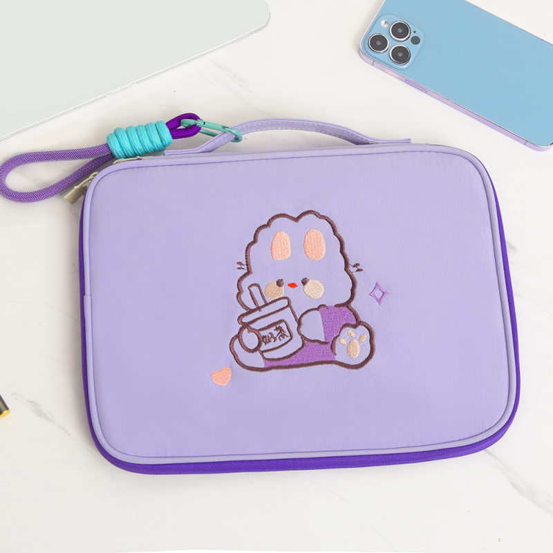 Husă de protecție pentru iPad și husă pentru tabletă cu imprimeu Milk Tea Rabbit, antișoc, material Oxford, căptușeală poliester