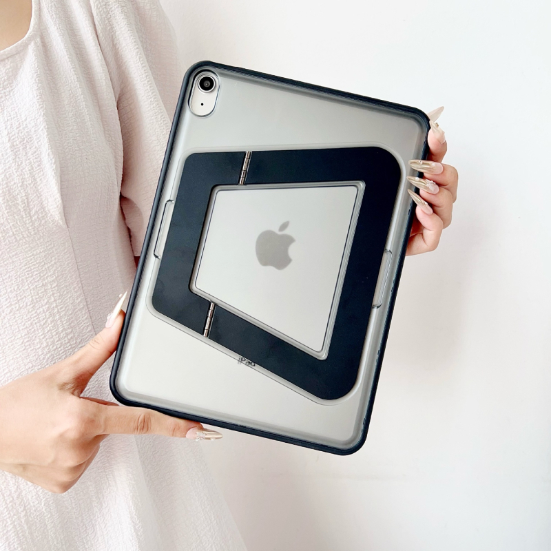Θήκη προστασίας για iPad με ματ ακρυλικό και μεταλλικό στήριγμα — ανθεκτική σε κραδασμούς, πτώσεις, διαχείριση θερμότητας