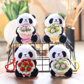 Panda plush κρεμάστρα-κλειδάκι για τσάντα, κοντόβελούδινο ύφασμα, γέμισμα ПП βαμβάκι, για ηλικίες 7–14