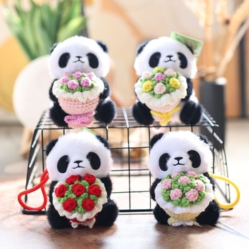 Panda plush κρεμάστρα-κλειδάκι για τσάντα, κοντόβελούδινο ύφασμα, γέμισμα ПП βαμβάκι, για ηλικίες 7–14