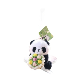 Panda plush κρεμάστρα-κλειδάκι για τσάντα, κοντόβελούδινο ύφασμα, γέμισμα ПП βαμβάκι, για ηλικίες 7–14