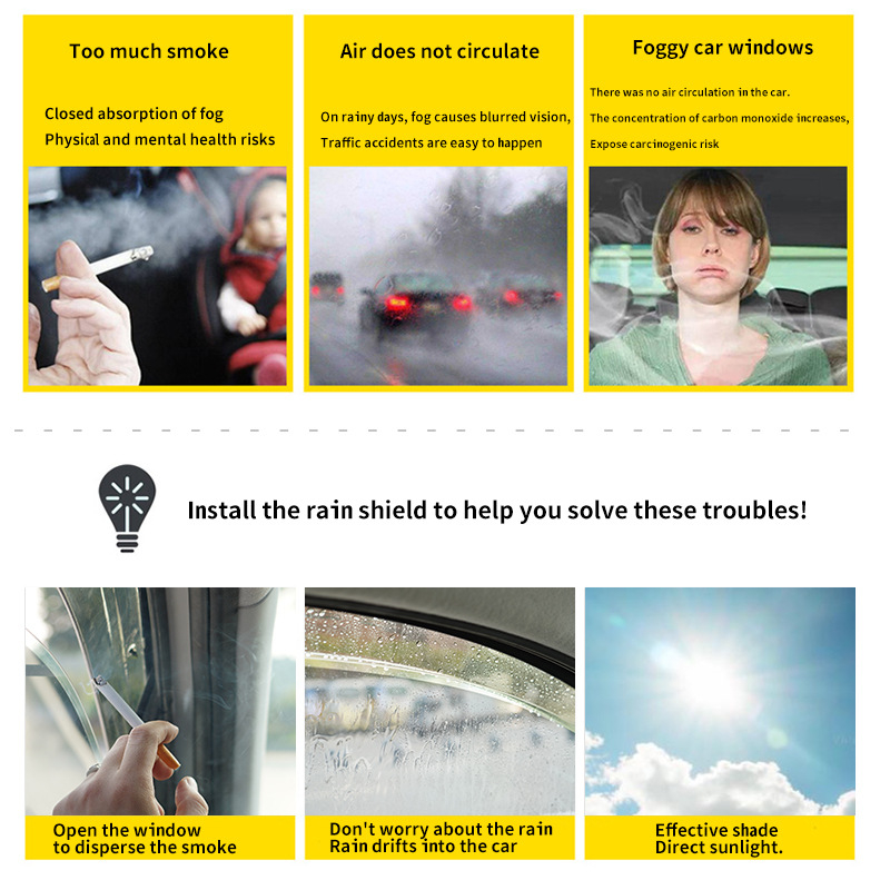 Protecție pentru geam Ford Territory – Material PS, montaj cu bandă adezivă, 2019–prezent, 4 buc