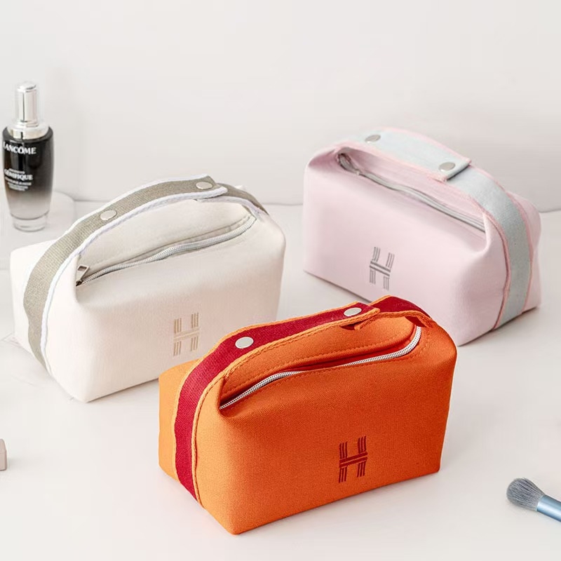 Geantă cosmetică cu capacitate mare, impermeabilă, multifuncțională, pentru călătorii (Model 9988, din pânză, stil geantă de mână)