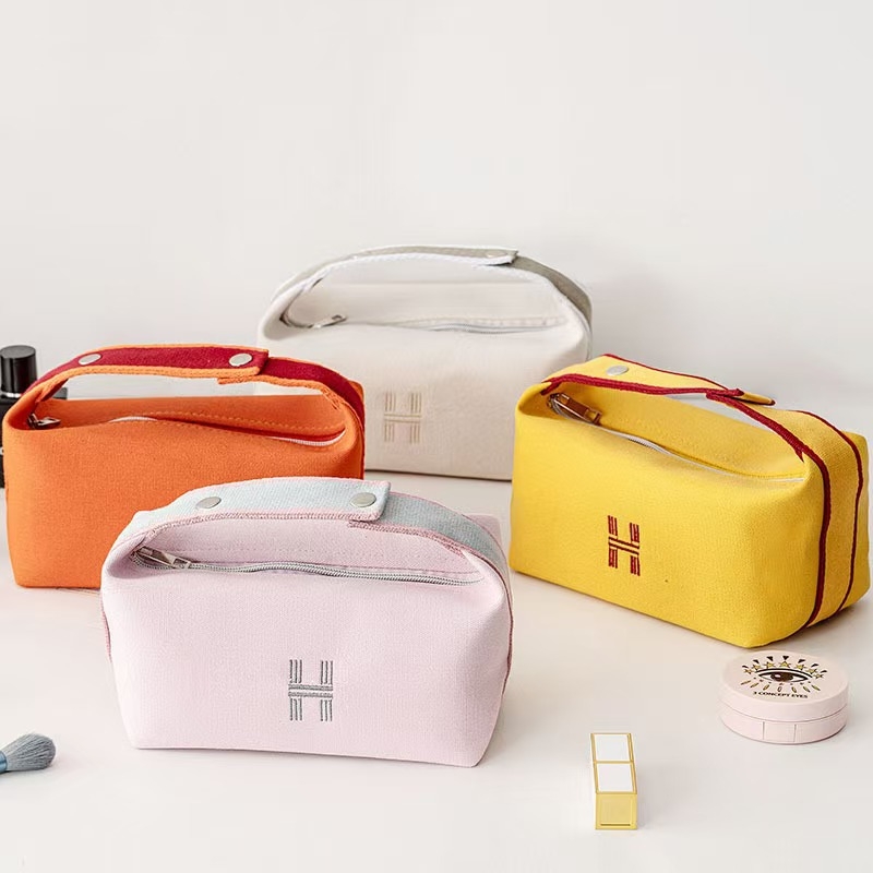 Geantă cosmetică cu capacitate mare, impermeabilă, multifuncțională, pentru călătorii (Model 9988, din pânză, stil geantă de mână)