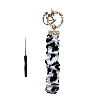 Pandantiv breloc cu charm simplu de cheie și elastic de păr cu cataramă din pietre (Metal; Ambalaj individual; Stil simplu; Brățară-breloc)