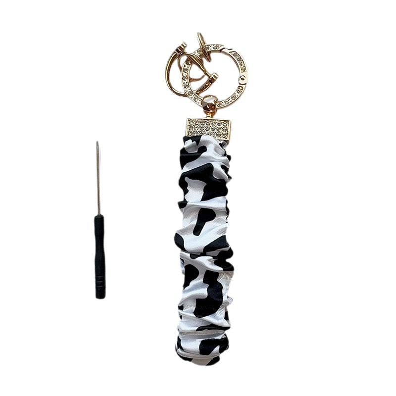 Pandantiv breloc cu charm simplu de cheie și elastic de păr cu cataramă din pietre (Metal; Ambalaj individual; Stil simplu; Brățară-breloc)