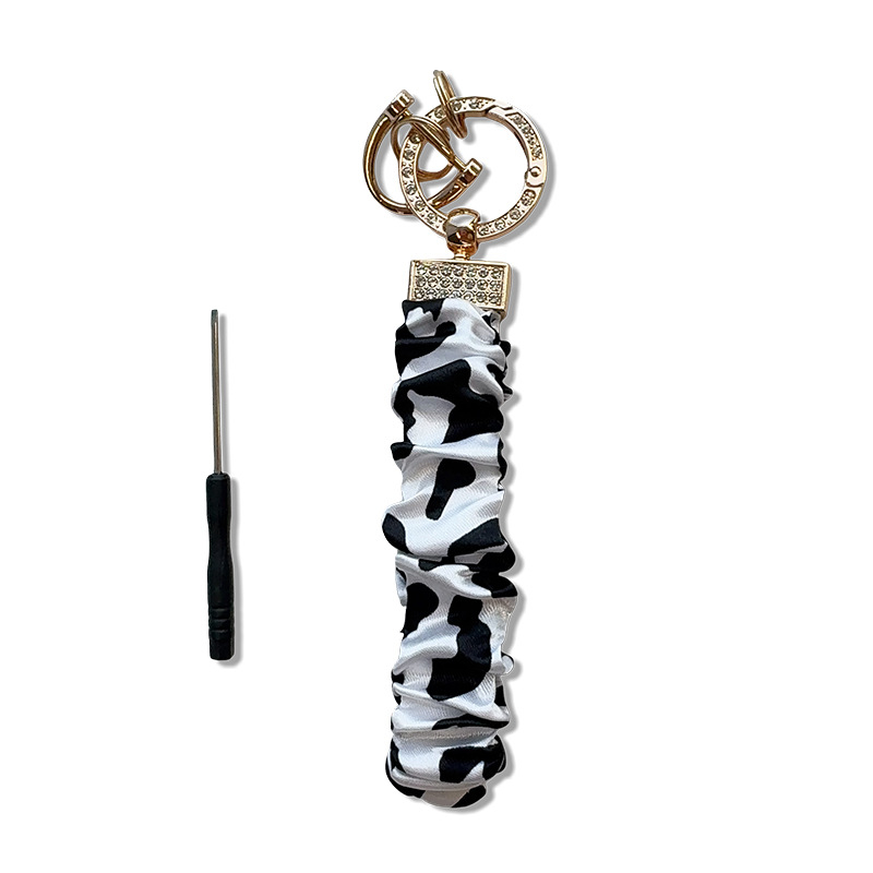 Pandantiv breloc cu charm simplu de cheie și elastic de păr cu cataramă din pietre (Metal; Ambalaj individual; Stil simplu; Brățară-breloc)