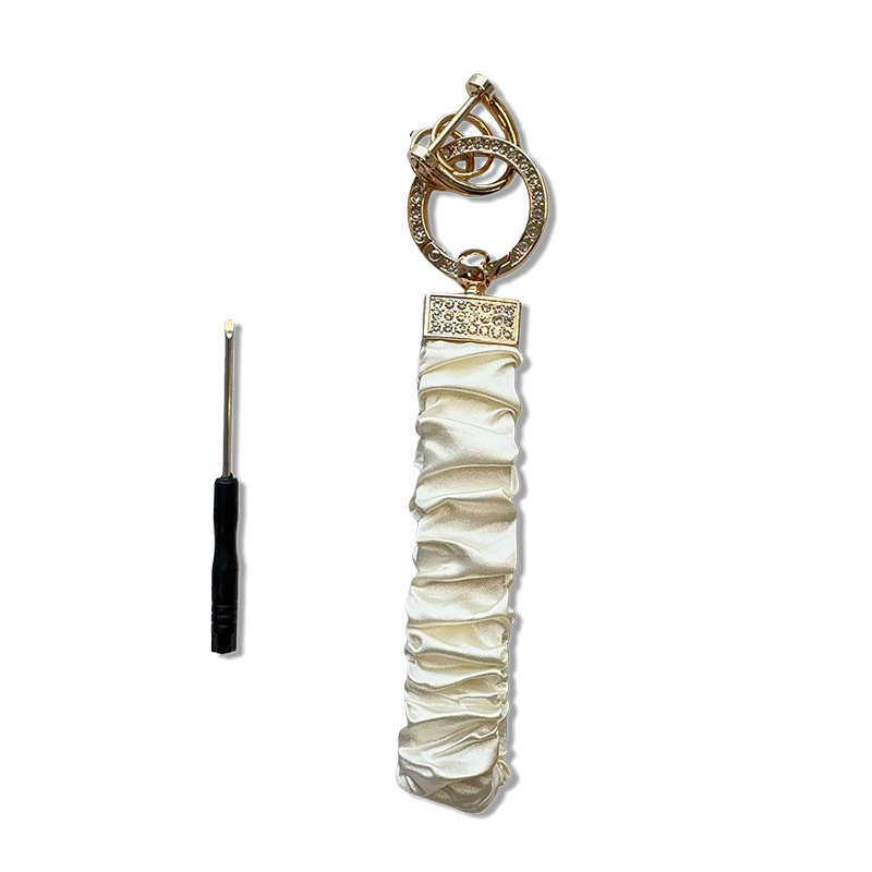 Pandantiv breloc cu charm simplu de cheie și elastic de păr cu cataramă din pietre (Metal; Ambalaj individual; Stil simplu; Brățară-breloc)