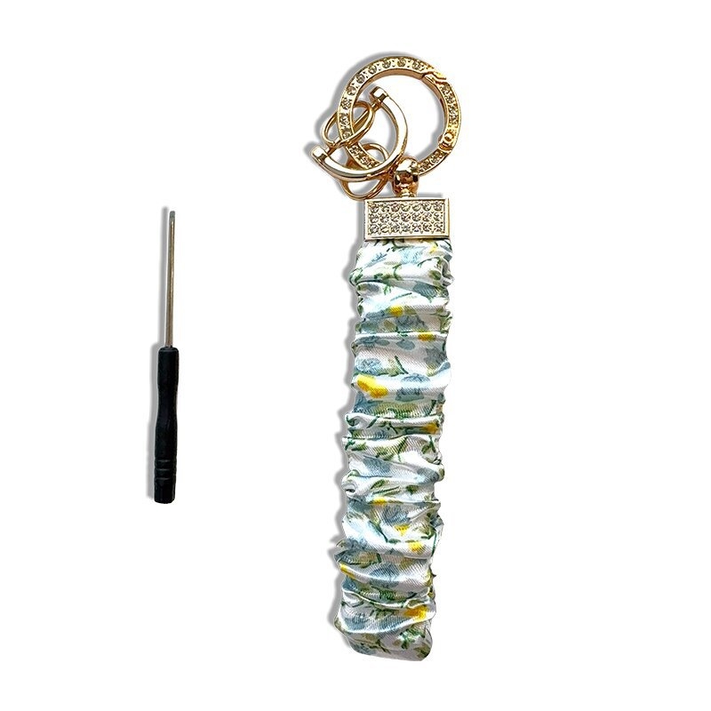 Pandantiv breloc cu charm simplu de cheie și elastic de păr cu cataramă din pietre (Metal; Ambalaj individual; Stil simplu; Brățară-breloc)