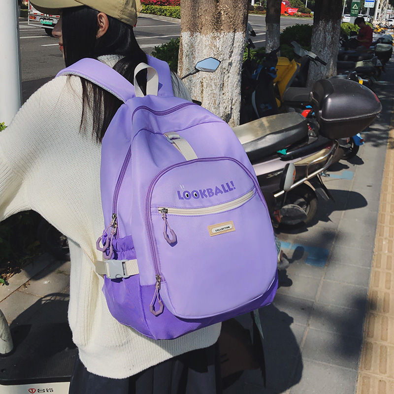 Unisex najlonski ruksak – japanski stil, jednostavan preppy dizajn, pogodan za 14-inčni prijenosnik, kapacitet ispod 20 L, prozračan, zakrivljene naramenice