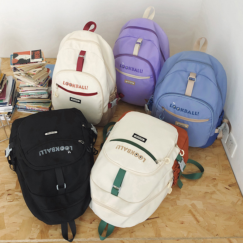 Unisex najlonski ruksak – japanski stil, jednostavan preppy dizajn, pogodan za 14-inčni prijenosnik, kapacitet ispod 20 L, prozračan, zakrivljene naramenice