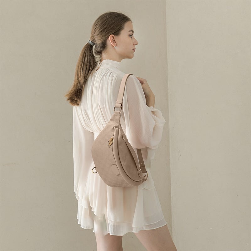 Uniszex mellkas táska dombornyomott mintával, PU anyag, tavasz 2024, nagy kapacitás, poliészter bélés, cipzáras nyitás, belső cipzáras zseb, közepes puhaság