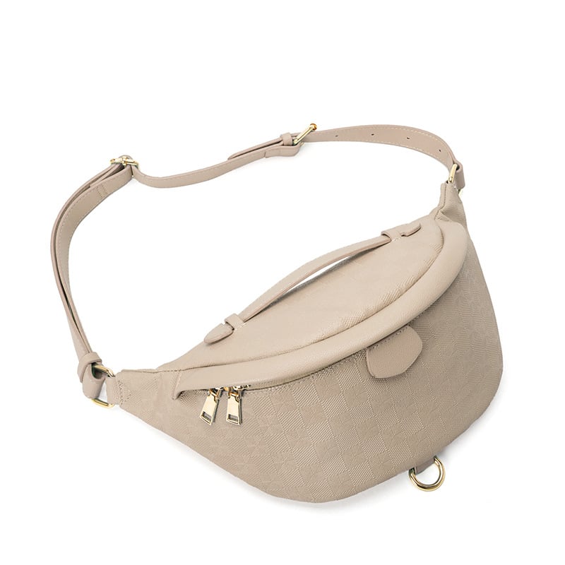 Uniszex mellkas táska dombornyomott mintával, PU anyag, tavasz 2024, nagy kapacitás, poliészter bélés, cipzáras nyitás, belső cipzáras zseb, közepes puhaság