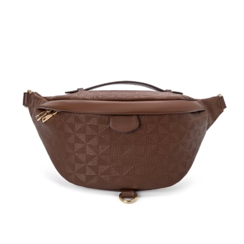 Uniszex mellkas táska dombornyomott mintával, PU anyag, tavasz 2024, nagy kapacitás, poliészter bélés, cipzáras nyitás, belső cipzáras zseb, közepes puhaság