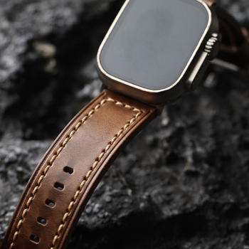 Δερμάτινο λουράκι Apple Watch - γνήσιο δέρμα, κυκλοφορία Χειμώνας 2024, στυλ ρετρό λογοτεχνίας