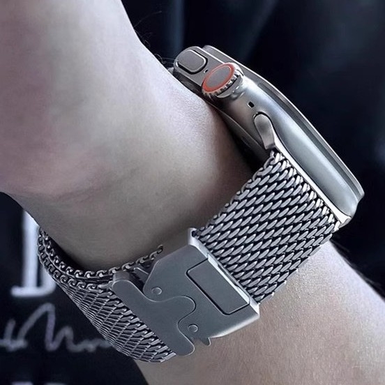 Apple Watch Milanese od nehrđajućeg čelika remen s Parachute Buckle kopčom — Kod Wj-ap-jls-1101; Materijal: nehrđajuće čelika; Kopča: Buckle; Prilagodljivi interfejs veličine; Kompatibilno s Apple