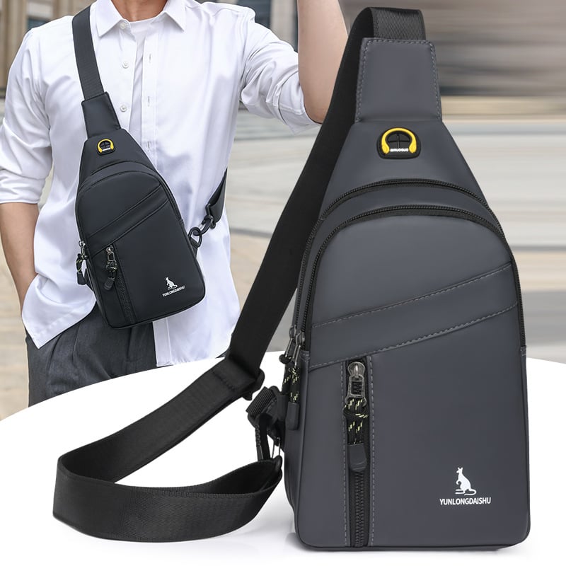 Férfi mellkas táska, utcai stílus, Oxford anyag, légáteresztő és ultra könnyű, mindennapi használatra.