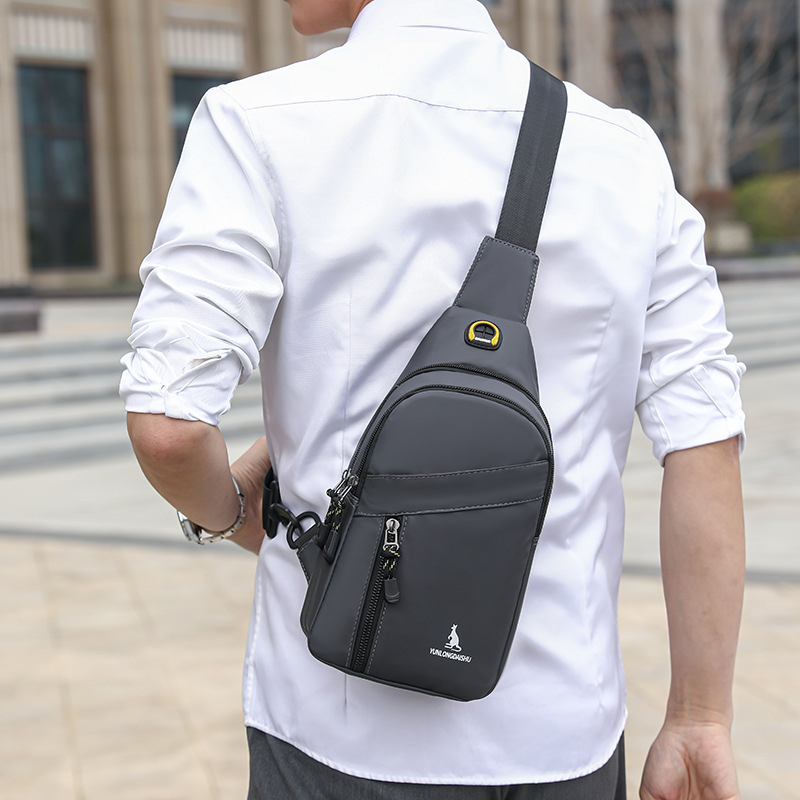 Férfi mellkas táska, utcai stílus, Oxford anyag, légáteresztő és ultra könnyű, mindennapi használatra.