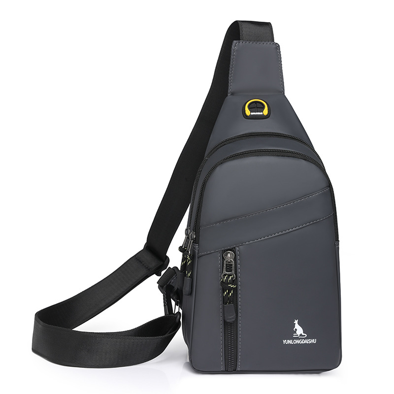 Férfi mellkas táska, utcai stílus, Oxford anyag, légáteresztő és ultra könnyű, mindennapi használatra.