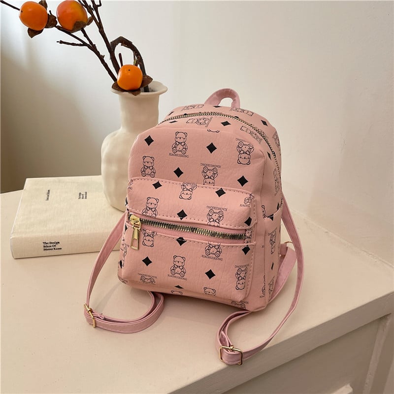 Koreai stílusú hátizsák PU anyagból, tavasz 2025, cipzár, belső zseb a telefon számára