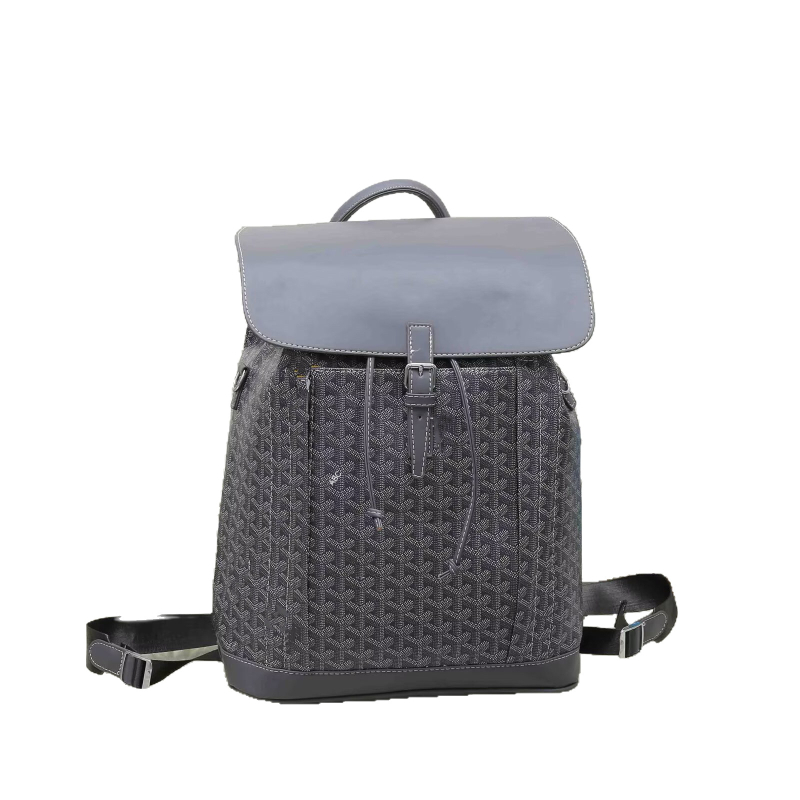 PU anyagú hátizsák, csíkos mintázat, nylon bélés, ívelt vállpántok, uniszex