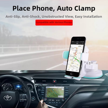 Βάση αυτοκινήτου για κινητό τηλέφωνο με αυτόματο κλείδωμα στο ταμπλό; κατάλληλη για κάθε smartphone; κατάλληλη για ταμπλό και παρμπρίζ