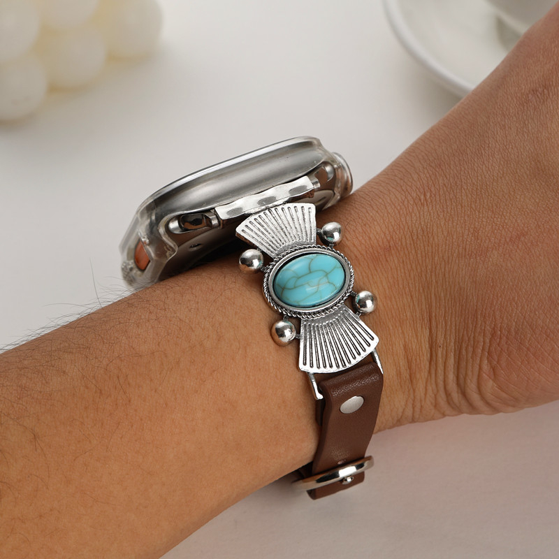 Narukvica za Apple Watch od cinkovog legura, boho vintage etnički stil, književni retro dizajn, zimsko izdanje 2024