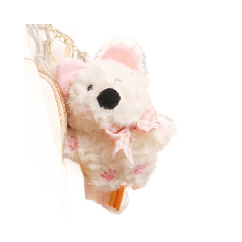 West Highland Terrier λούτρινο κλειδοθήκη για τσάντα — γούρι, γέμισμα PP Cotton, crystal-soft plush, εξατομικευμένη επεξεργασία