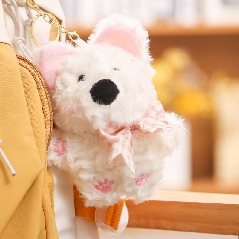 West Highland Terrier λούτρινο κλειδοθήκη για τσάντα — γούρι, γέμισμα PP Cotton, crystal-soft plush, εξατομικευμένη επεξεργασία