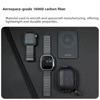 Süsinikkiust käevõru Apple Watchi kõigi seeriate jaoks – GaNPow, lihtne stiil, metall, kood 99597