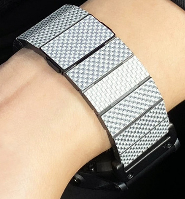 Szénszálas karóra csuklópánt Apple Watch összes sorozathoz – GaNPow, egyszerű stílus, fém, kód 99597
