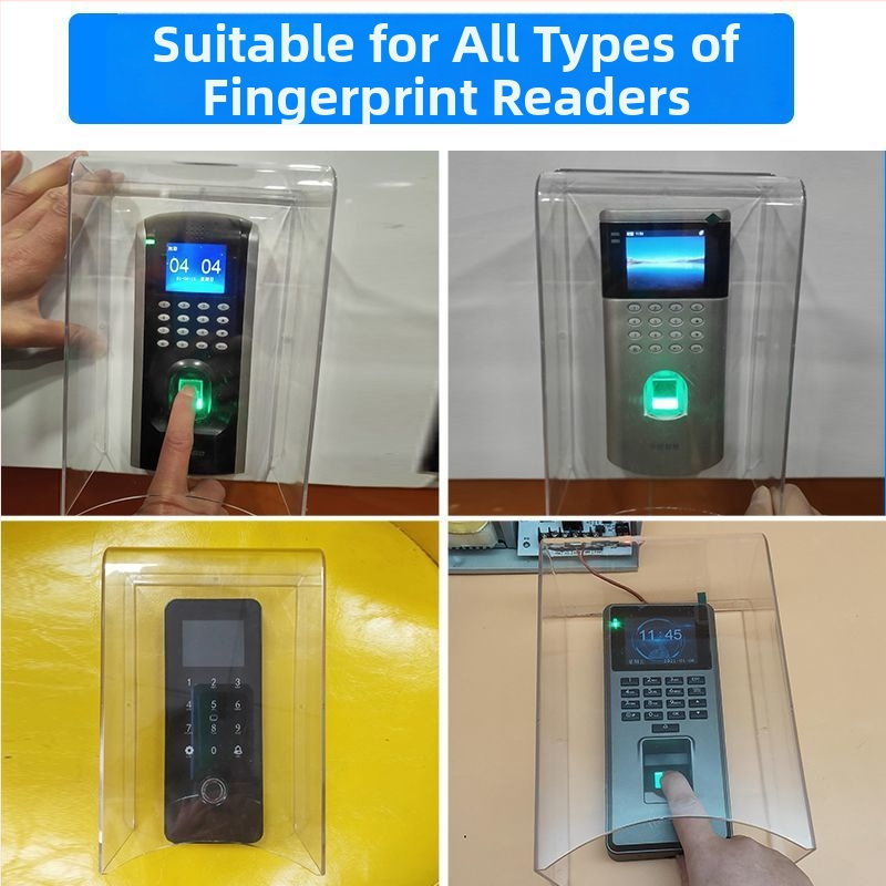 Skaidrus vandeniui atsparus dangtelis prieigos kontrolei su piršto atspaudų skaitytuvu