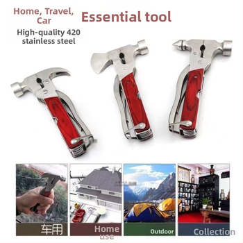 Višenamjenski automobilski sigurnosni čekić s drvenom ručkom i metalnom glavom, težina 400 g, porijeklo Zhejiang