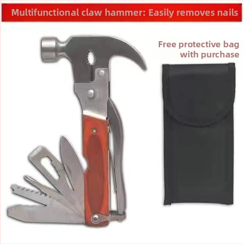 Višenamjenski automobilski sigurnosni čekić s drvenom ručkom i metalnom glavom, težina 400 g, porijeklo Zhejiang