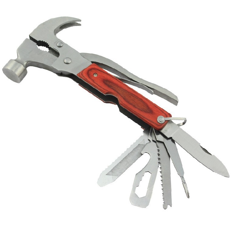 Višenamjenski automobilski sigurnosni čekić s drvenom ručkom i metalnom glavom, težina 400 g, porijeklo Zhejiang