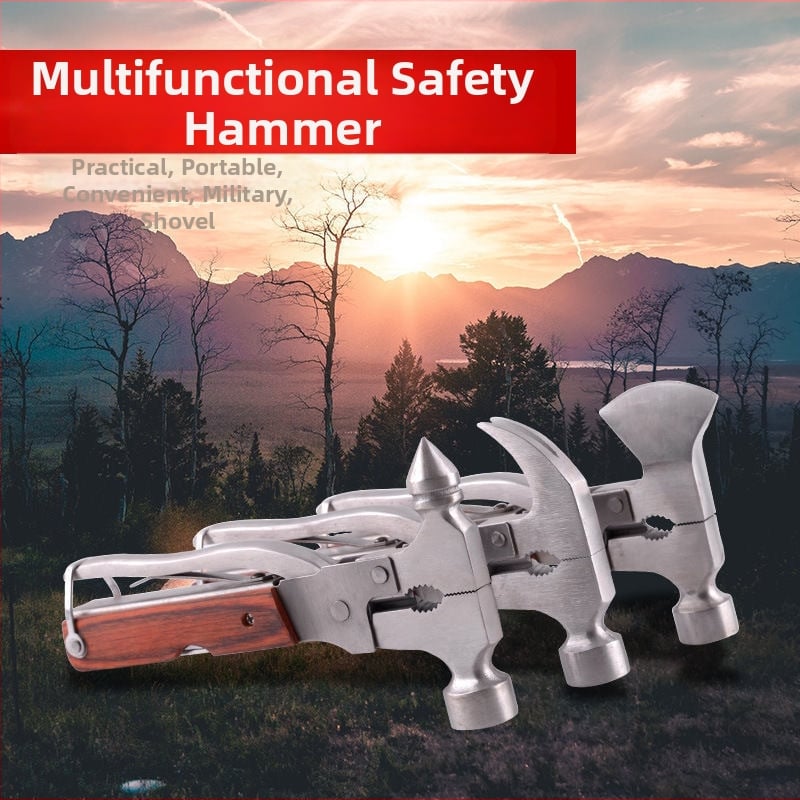 Višenamjenski automobilski sigurnosni čekić s drvenom ručkom i metalnom glavom, težina 400 g, porijeklo Zhejiang