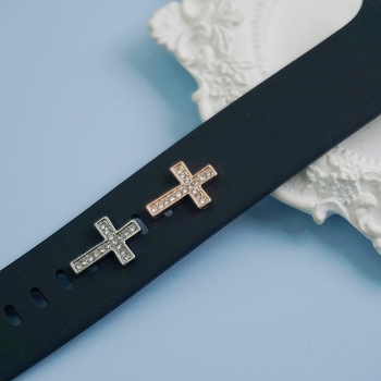 Apple Watch szilikon szíj dekoratív csattal, keresztszövetséges ötvözet gyémántcsepp dizájn, retro művészi stílus