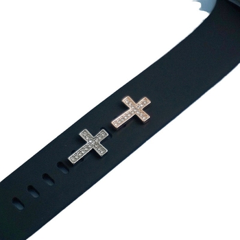 Apple Watch szilikon szíj dekoratív csattal, keresztszövetséges ötvözet gyémántcsepp dizájn, retro művészi stílus