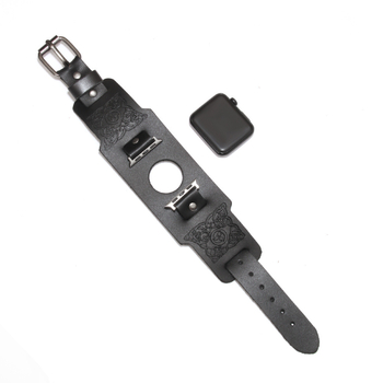 Apple Watch szíj – valódi bőr, univerzális modellekkel kompatibilis, egzotikus retro dizájn, irodalom és művészet retro stílus – Téli 2023 kollekció