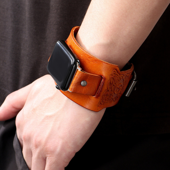 Apple Watch szíj – valódi bőr, univerzális modellekkel kompatibilis, egzotikus retro dizájn, irodalom és művészet retro stílus – Téli 2023 kollekció